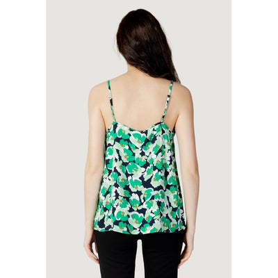 Jacqueline De Yong Green Cotton Tank Tops