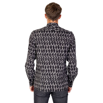 Antony Morato Black Cotton Pattern Shirt