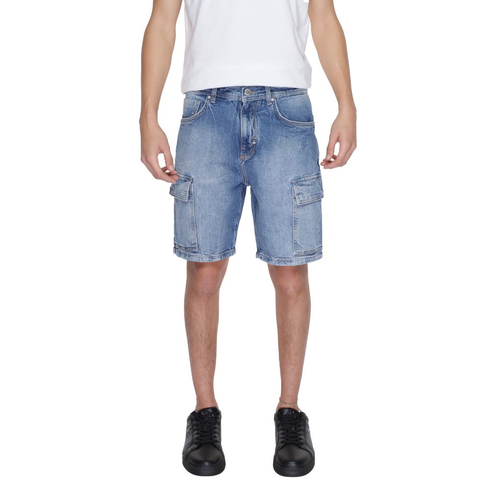 Antony Morato Blue Cotton Bermuda Shorts
