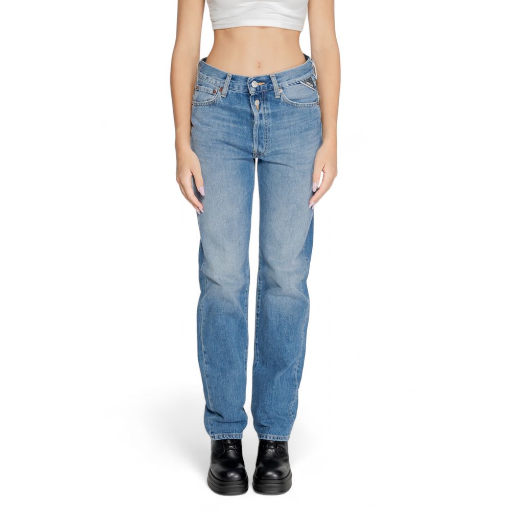 Replay Blue Cotton Mom Jeans