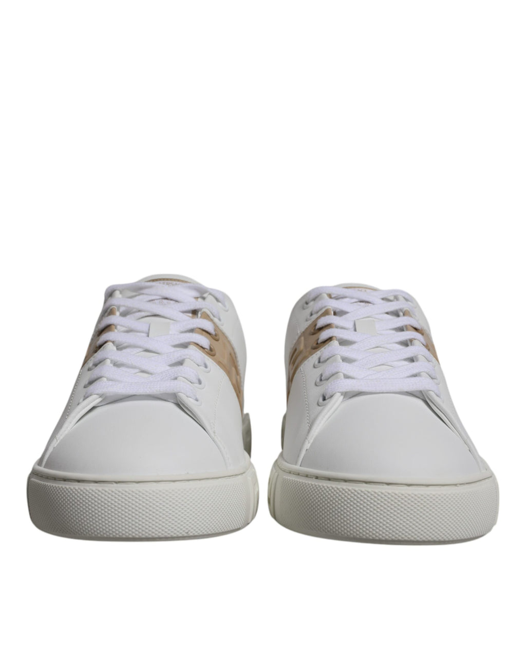 Versace White Brown Greca Print TPU Low Top Men Sneakers Shoes - BrandFit 88