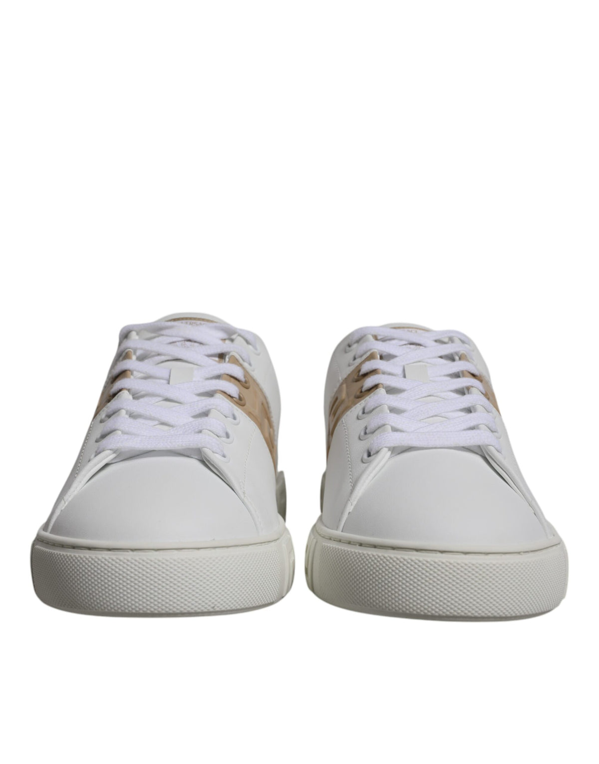 Versace White Brown Greca Print TPU Low Top Men Sneakers Shoes - BrandFit 88