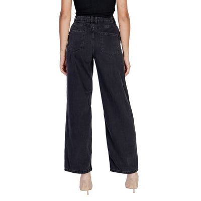 Jacqueline De Yong Black Cotton Relaxed Fit Jeans