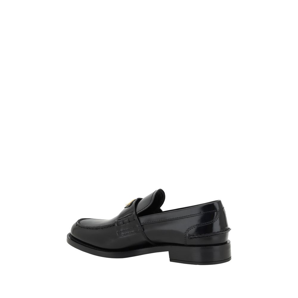 Prada Black Leather Logo Loafers - BrandFit 88