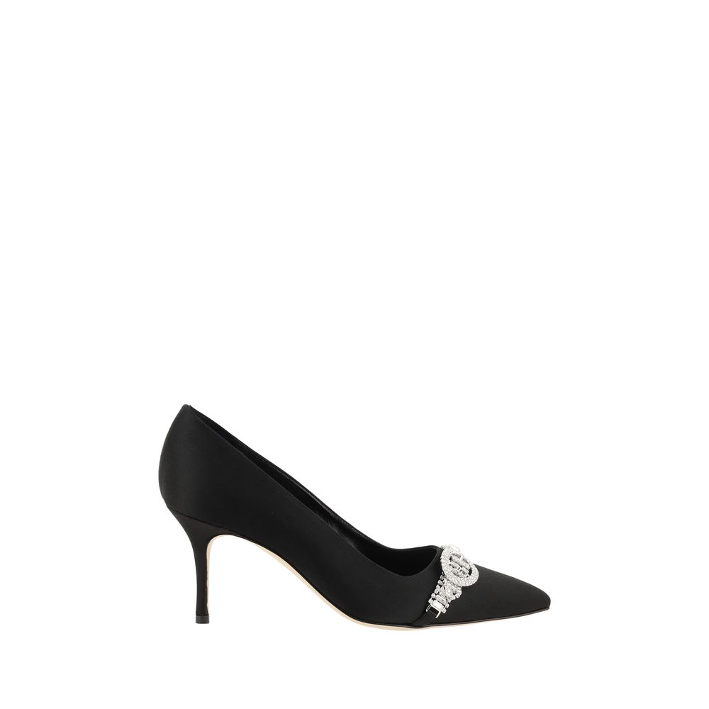 Manolo Blahnik Black Asapump Satin Pumps - BrandFit 88