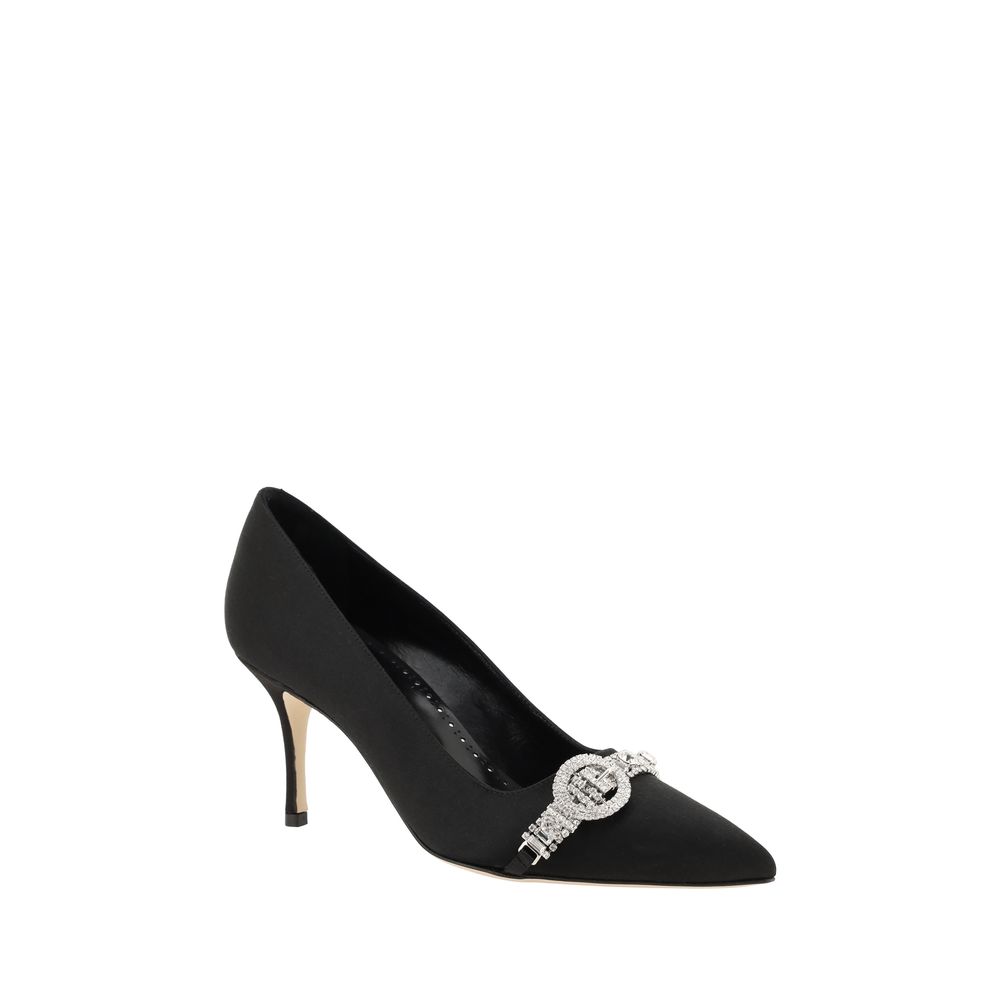 Manolo Blahnik Black Asapump Satin Pumps - BrandFit 88