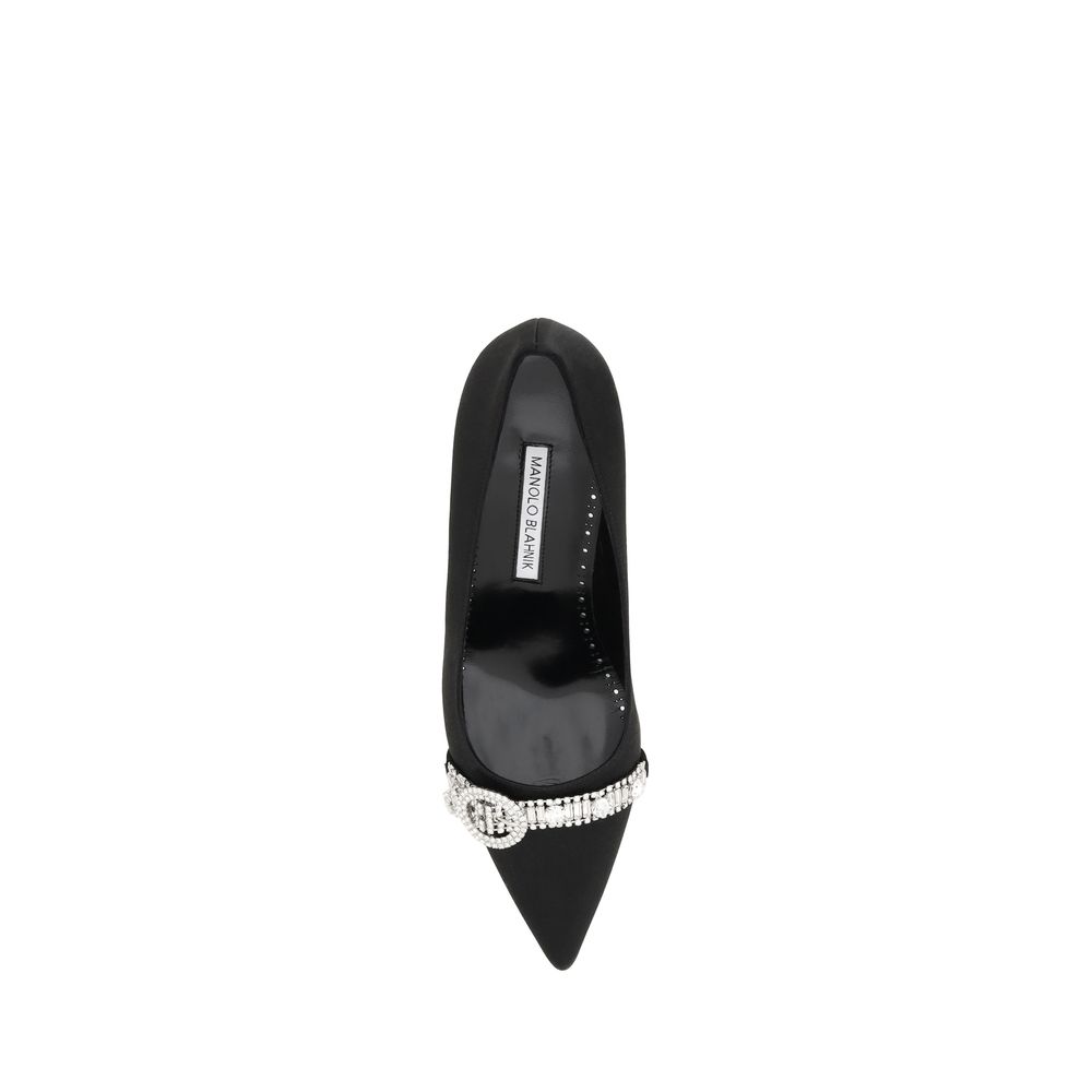 Manolo Blahnik Black Asapump Satin Pumps - BrandFit 88