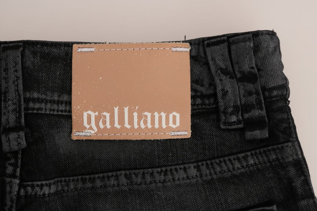 John Galliano Gray Wash Cotton Stretch Regular Fit Jeans John Galliano