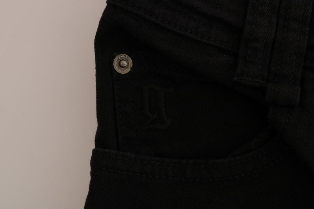 John Galliano Black Cotton Denim Stretch Regular Fit Jeans John Galliano