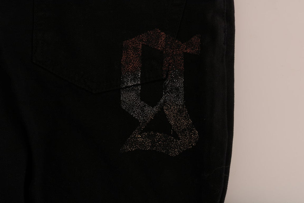 John Galliano Black Cotton Denim Stretch Regular Fit Jeans John Galliano
