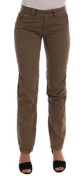 Ermanno Scervino Brown Cotton Casual Slim Fit Pants