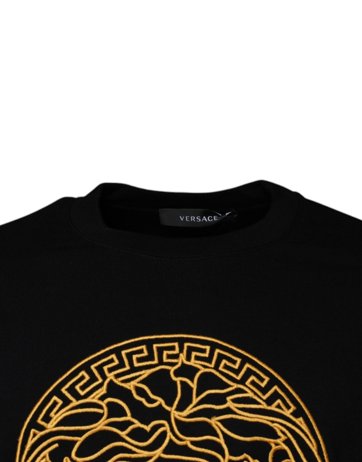 Versace Black Medusa Embroidery Crew Neck Pullover Sweater - BrandFit 88