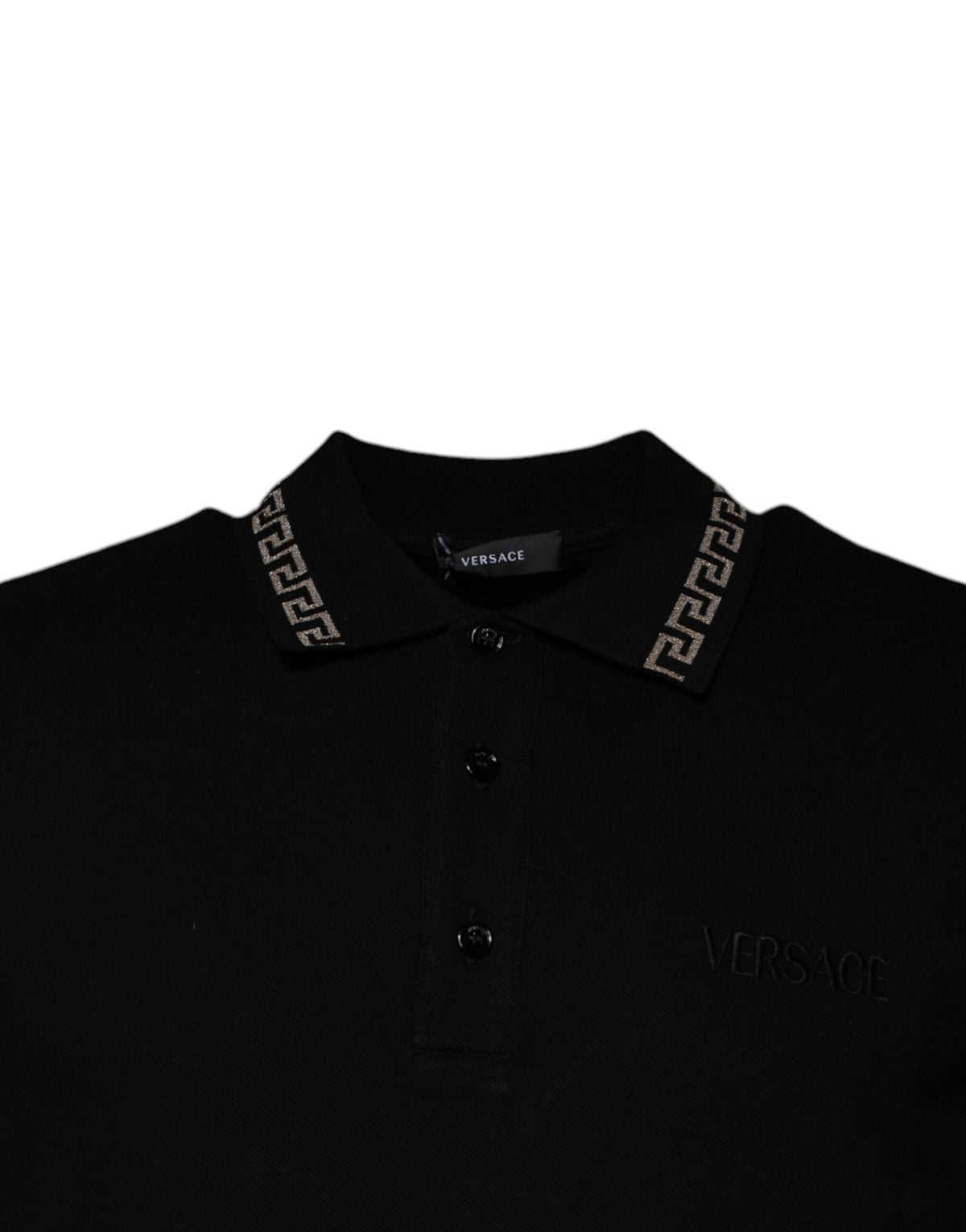 Versace Black Viscose Collared Polo Short Sleeves T-shirt - BrandFit 88