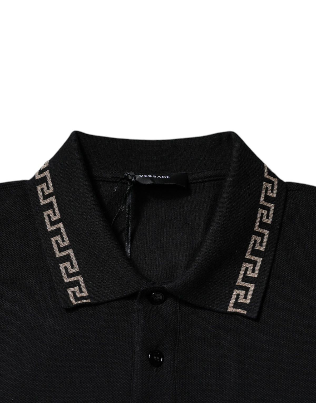 Versace Black Viscose Collared Polo Short Sleeves T-shirt - BrandFit 88