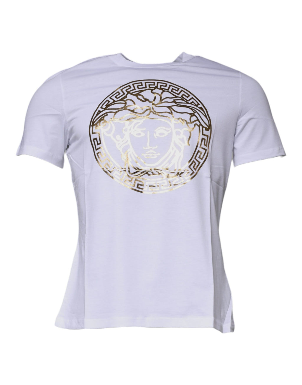 Versace White Medusa Print Cotton Crew Neck T-shirt - BrandFit 88