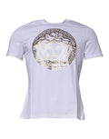Versace White Medusa Print Cotton Crew Neck T-shirt - BrandFit 88
