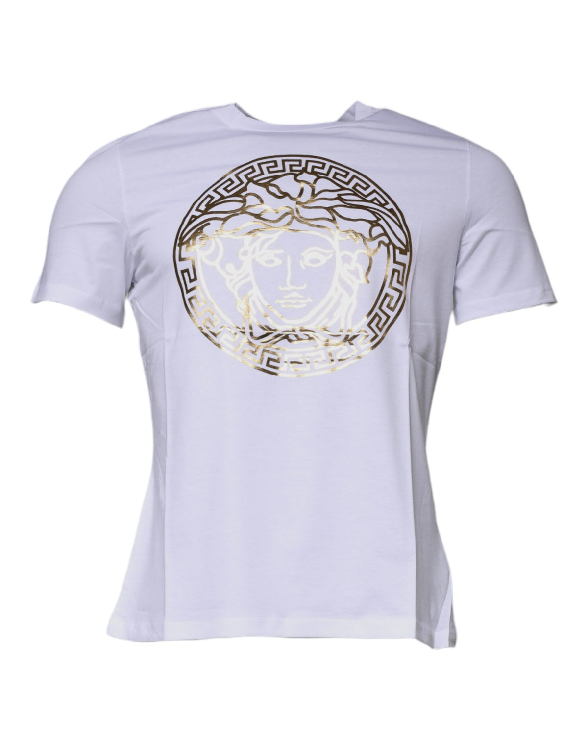 Versace White Medusa Print Cotton Crew Neck T-shirt - BrandFit 88