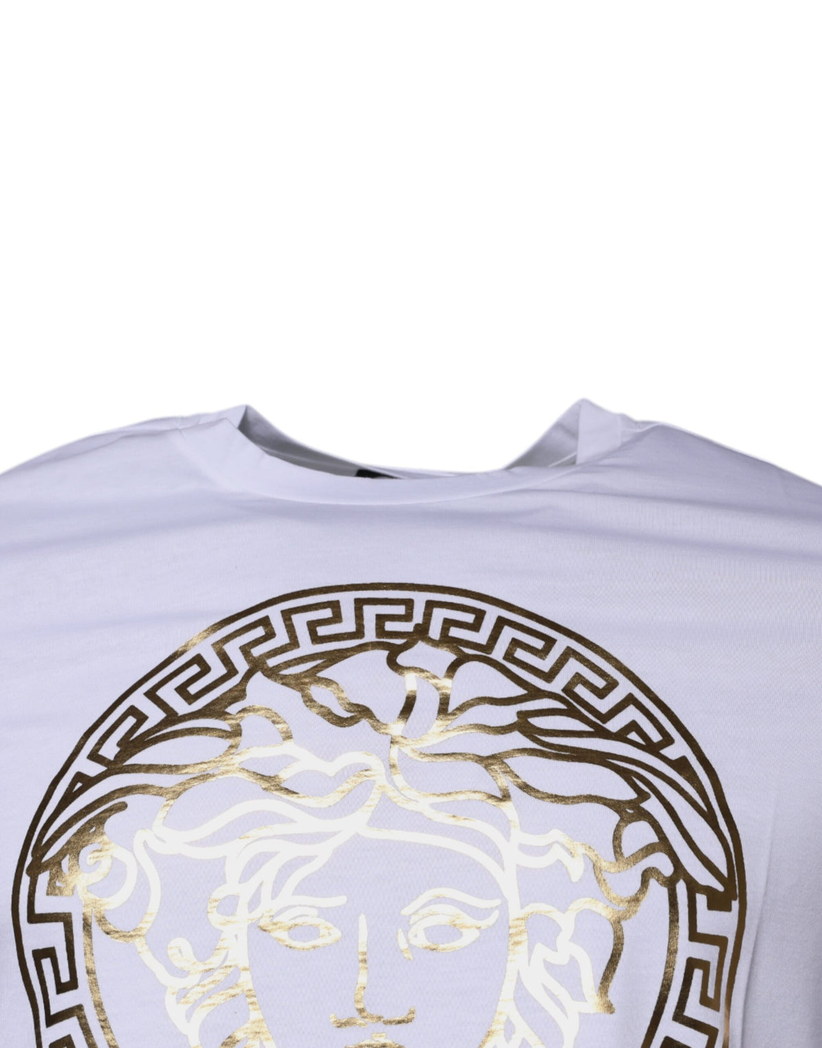 Versace White Medusa Print Cotton Crew Neck T-shirt - BrandFit 88