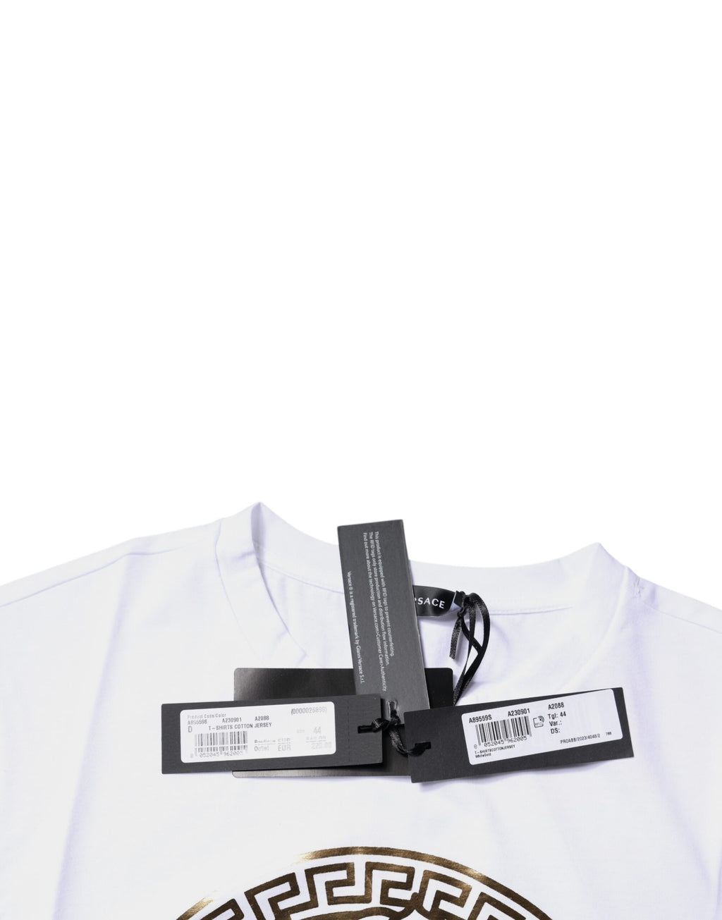 Versace White Medusa Print Cotton Crew Neck T-shirt - BrandFit 88