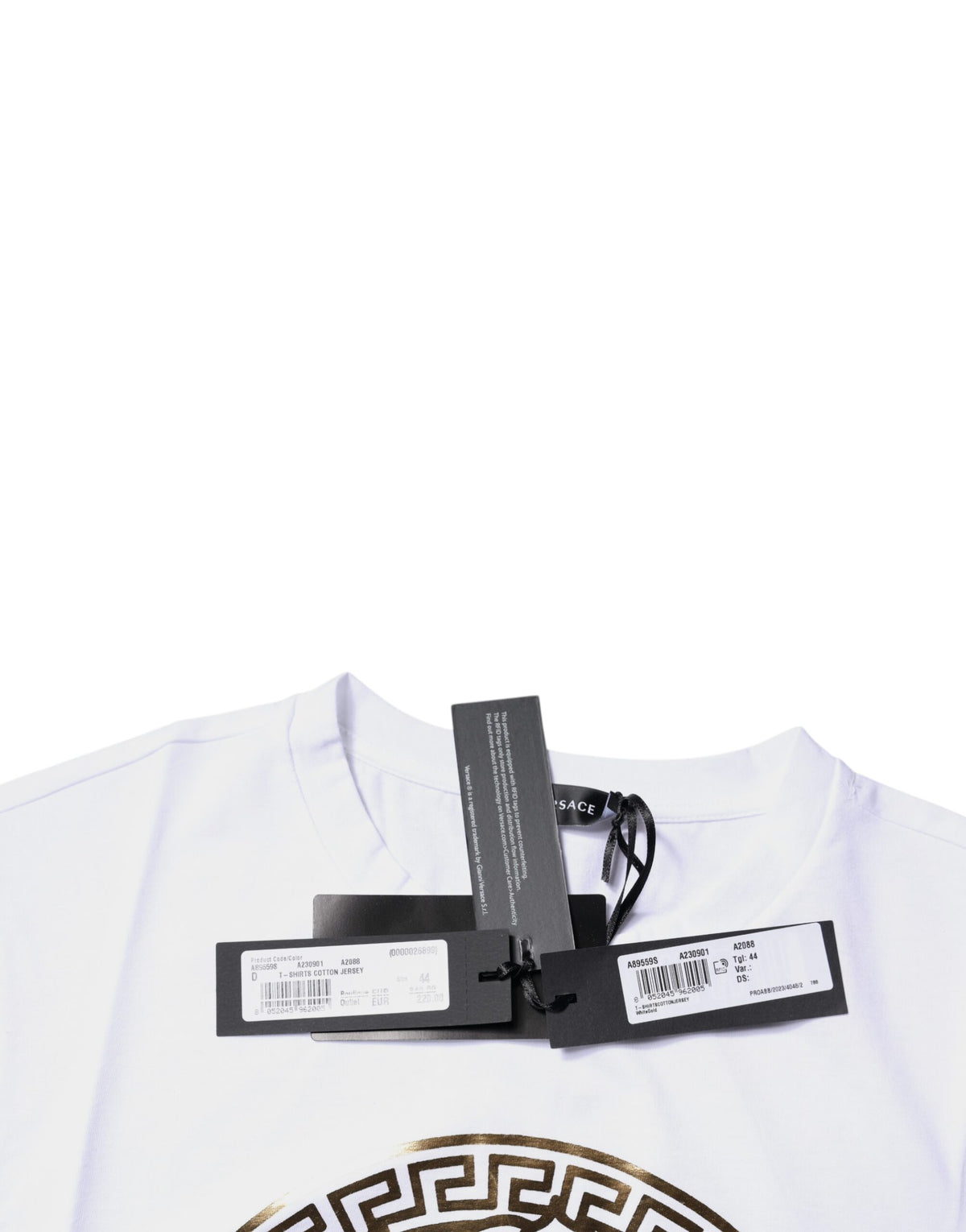 Versace White Medusa Print Cotton Crew Neck T-shirt - BrandFit 88