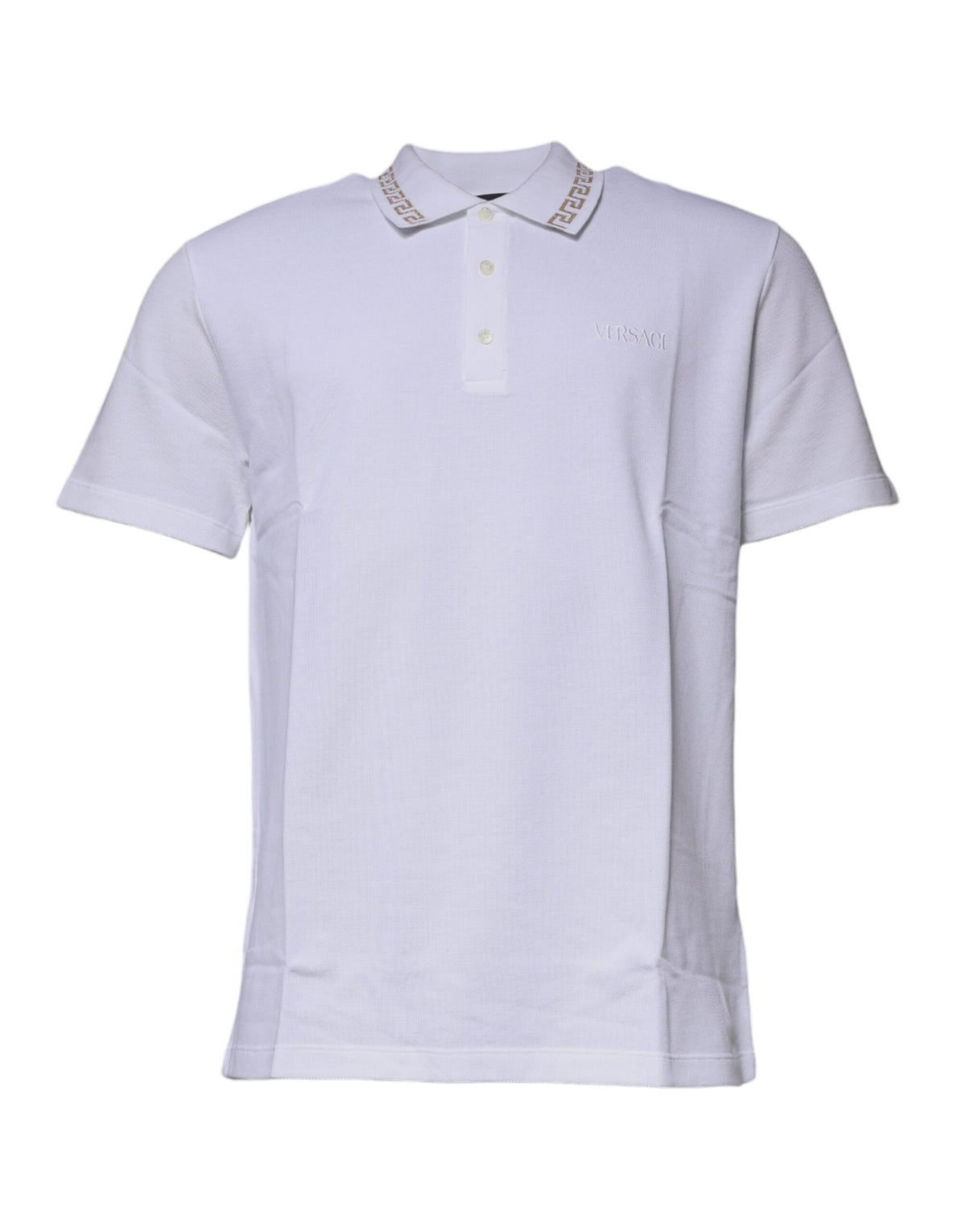Versace White Viscose Collared Men Polo Short Sleeves T-shirt - BrandFit 88