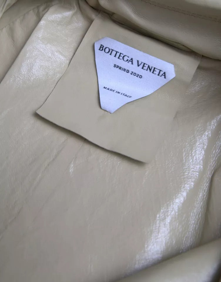 Bottega Veneta Beige Lambskin Leather Trench Coat Jacket - BrandFit 88