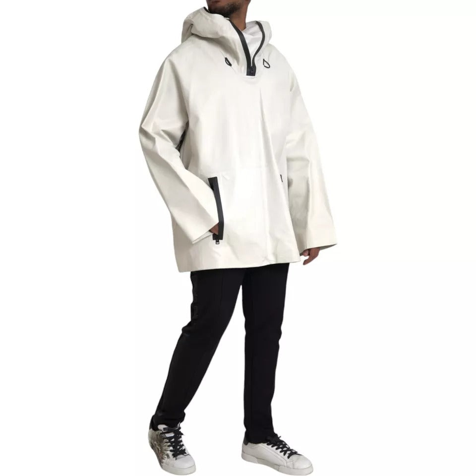 Bottega Veneta White Leather Men Waterproof Jacket Blouson - BrandFit 88