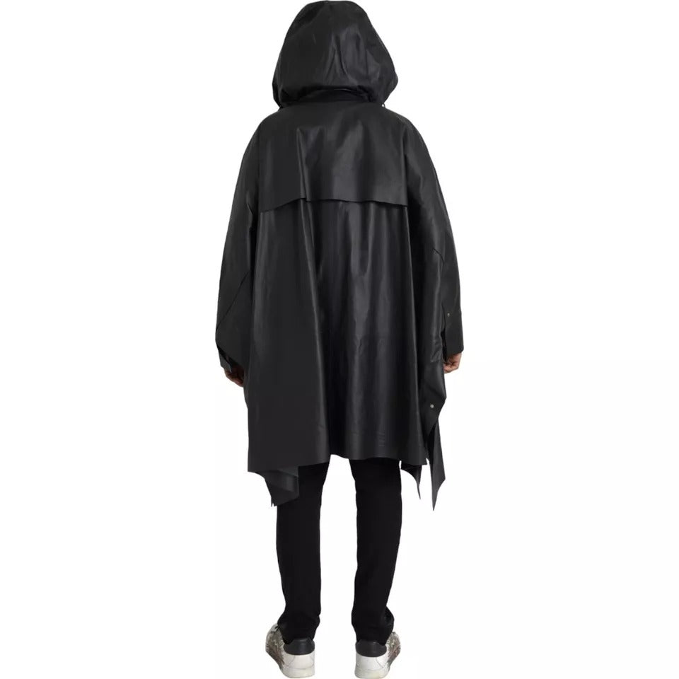 Bottega Veneta Black Leather Hooded Men Trenchcoat Jacket - BrandFit 88