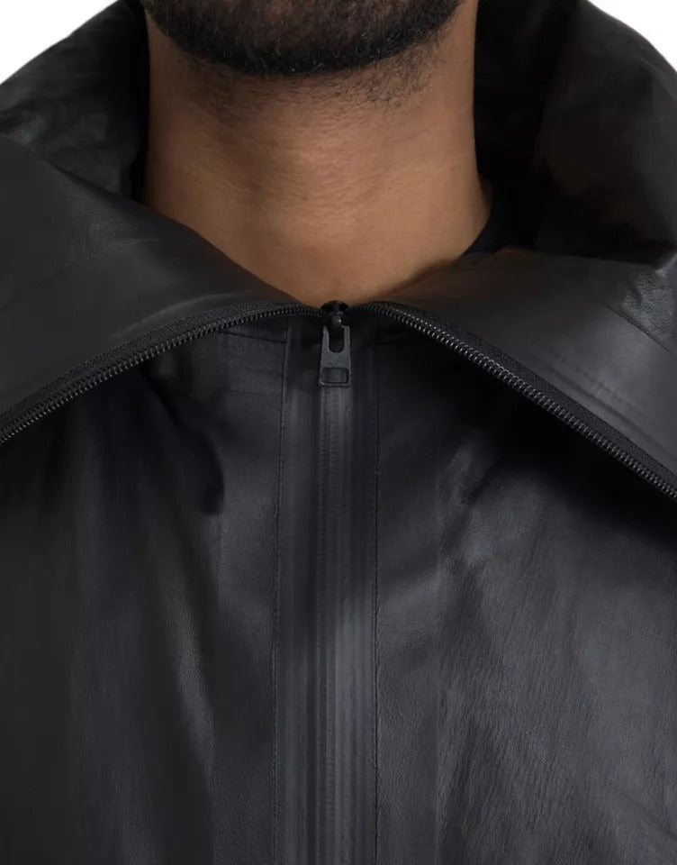 Bottega Veneta Black Leather Hooded Men Trenchcoat Jacket - BrandFit 88