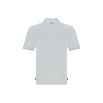 Thom Browne White Cotton Polo Shirt