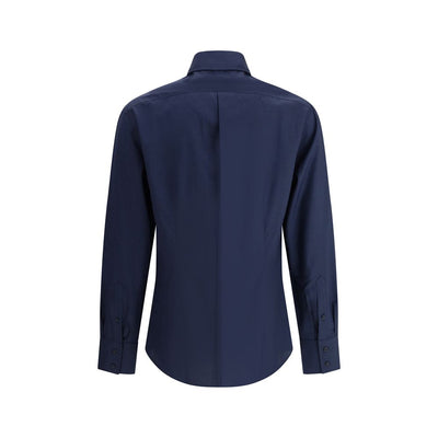 Brunello Cucinelli Blue Cotton Shirt