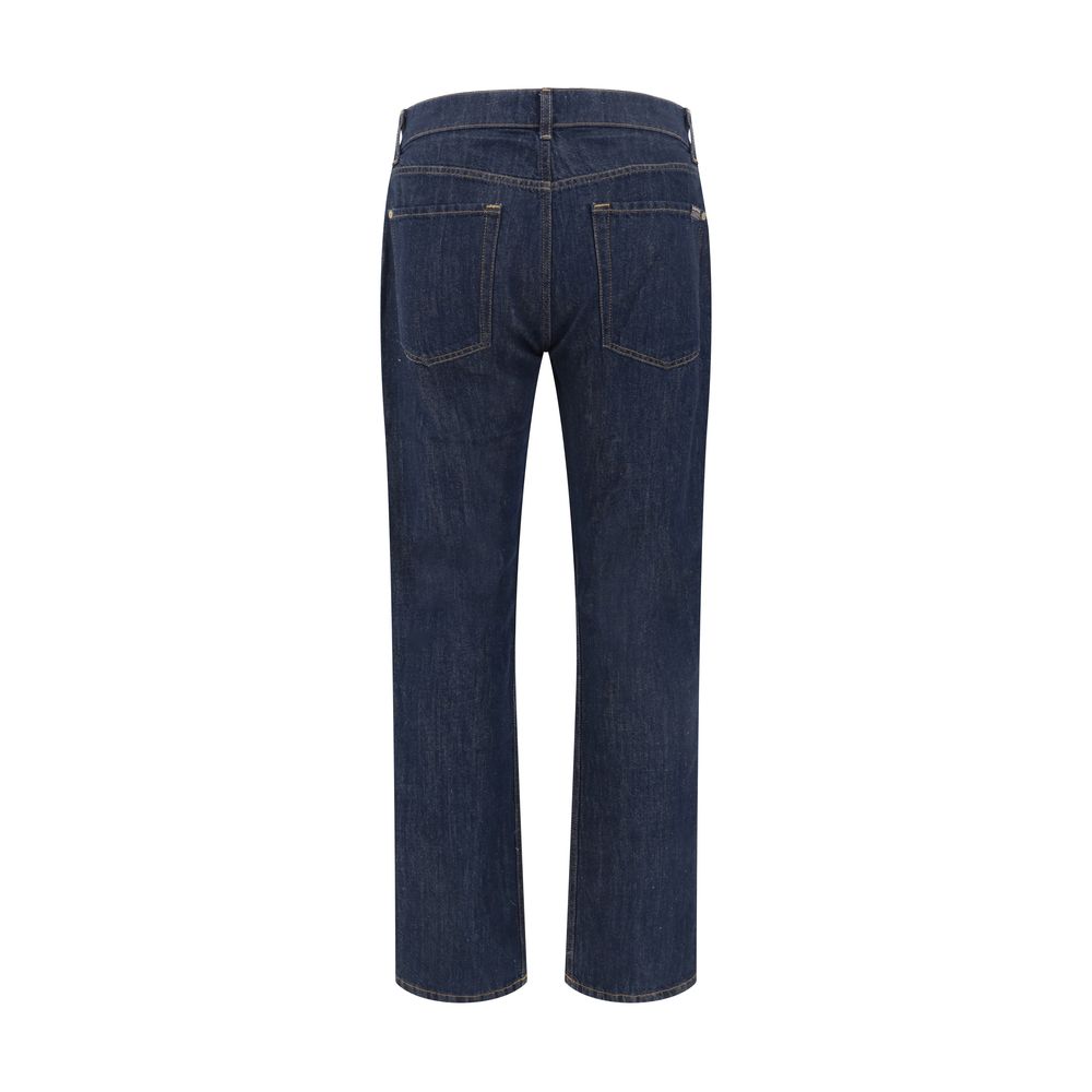7FOR Blue Cotton Straight-Leg Jeans - BrandFit 88