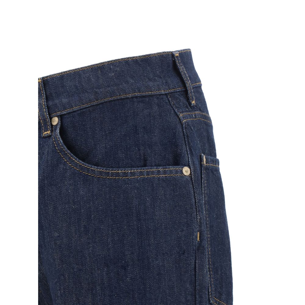 7FOR Blue Cotton Straight-Leg Jeans - BrandFit 88