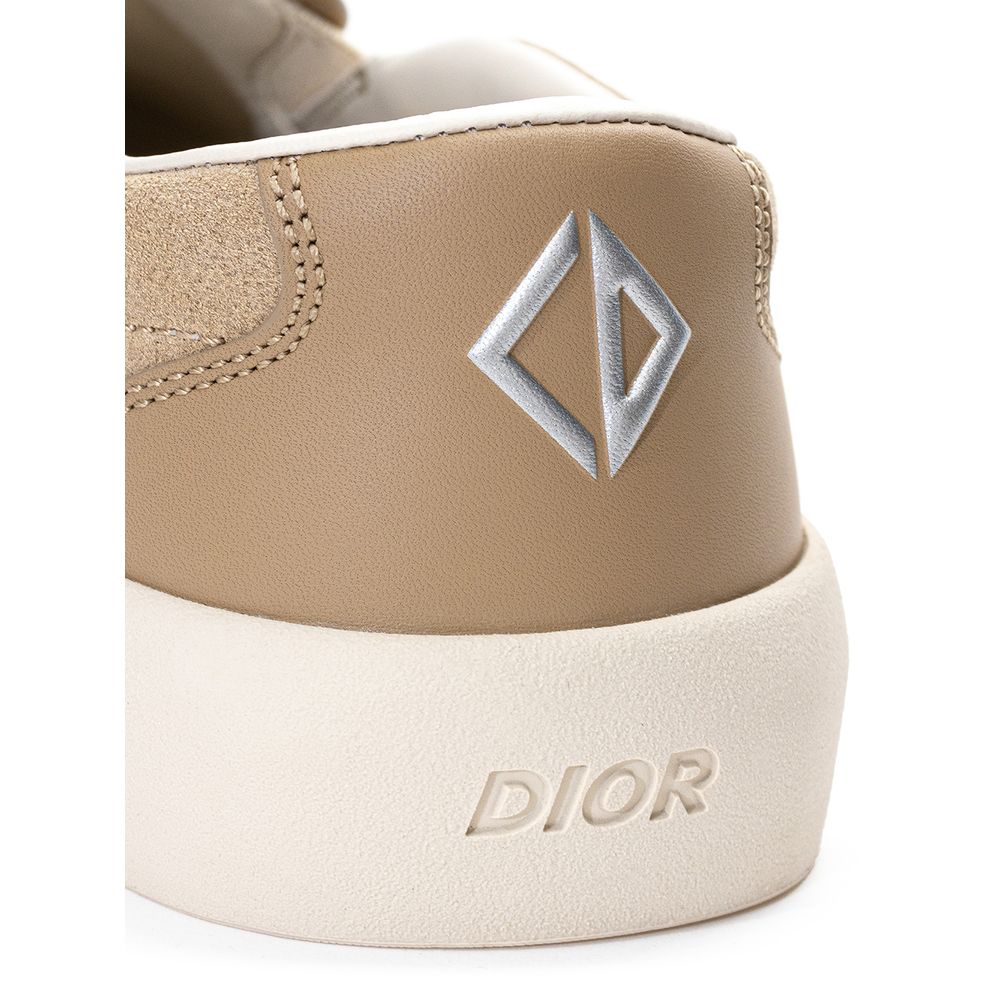 Dior Beige Leather Slip-On Loafers