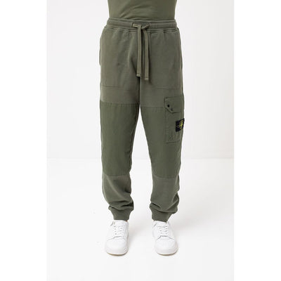 Stone Island Green Cotton Men's Tracksuit Pants