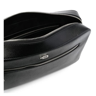 Baldinini Trend Black Calfskin Messenger Bag