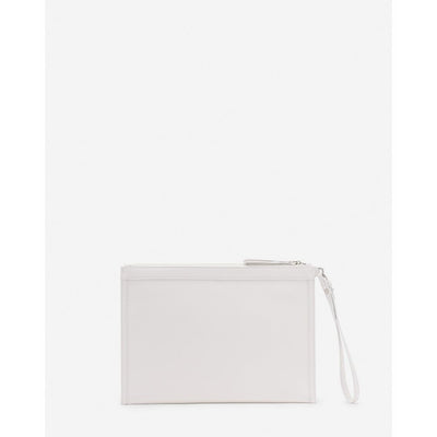 Lanvin White Leather Men Pouch Wallet
