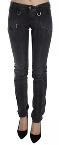 John Galliano Grey Washed Low Waist Zipper Side Skinny Denim Jeans - BrandFit 88