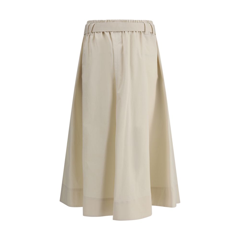 Brunello Cucinelli Cream Wide Long Skirt - BrandFit 88