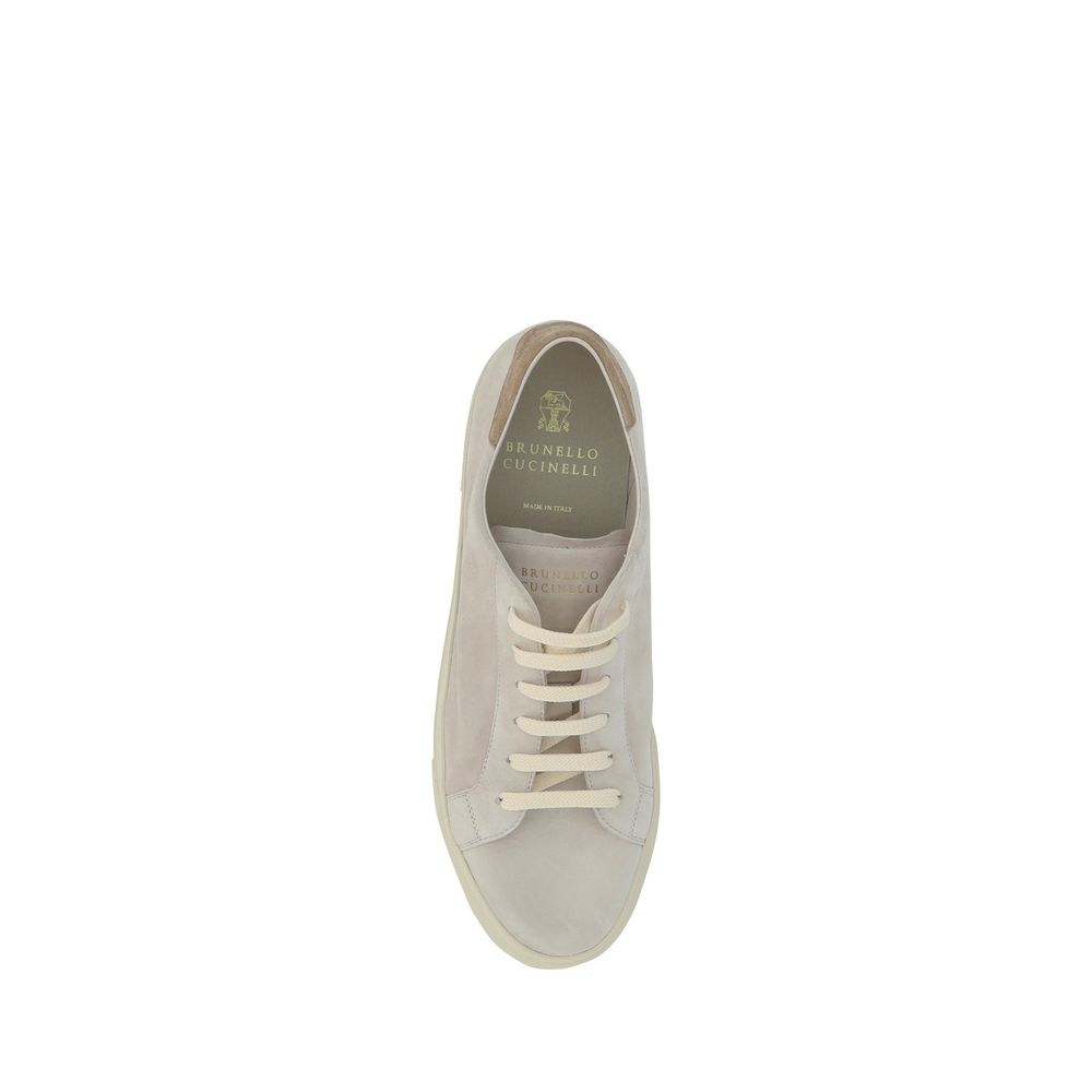 Brunello Cucinelli Cream White Leather Sneakers - BrandFit 88