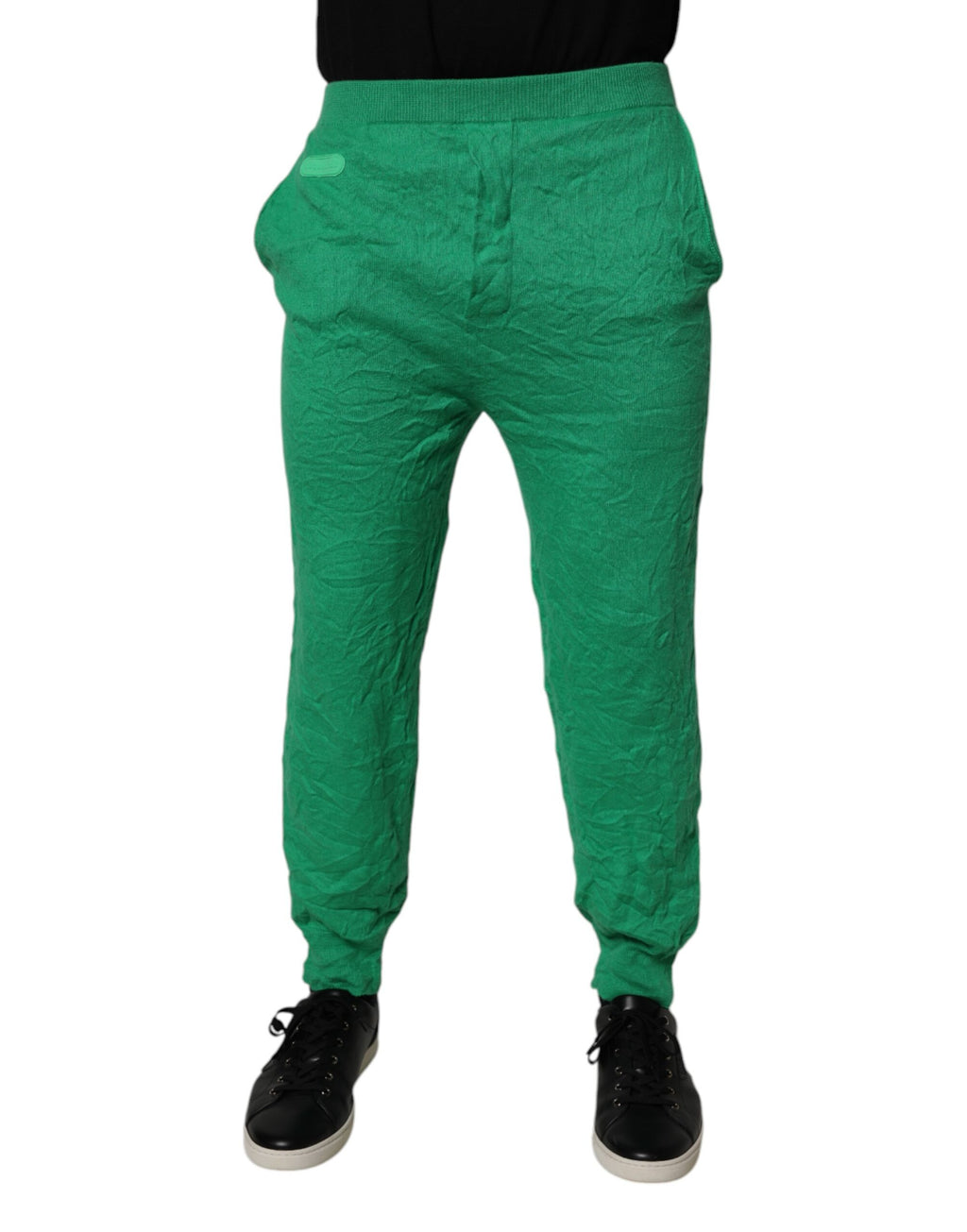 Dsquared² Green Cotton Elastic Waist Men Casual Pants - BrandFit 88