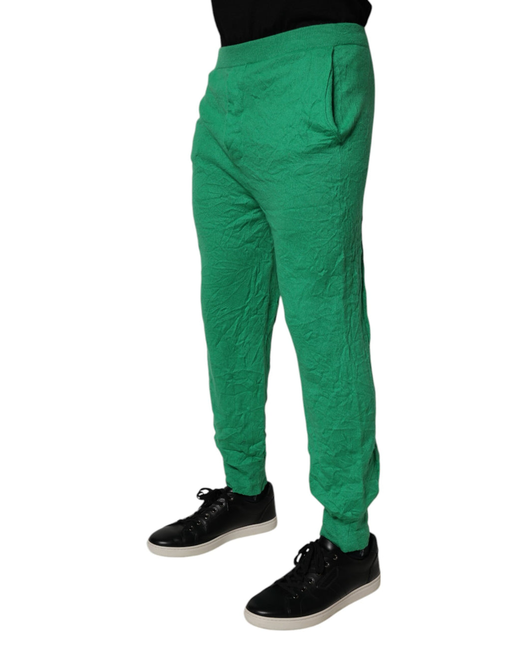 Dsquared² Green Cotton Elastic Waist Men Casual Pants - BrandFit 88