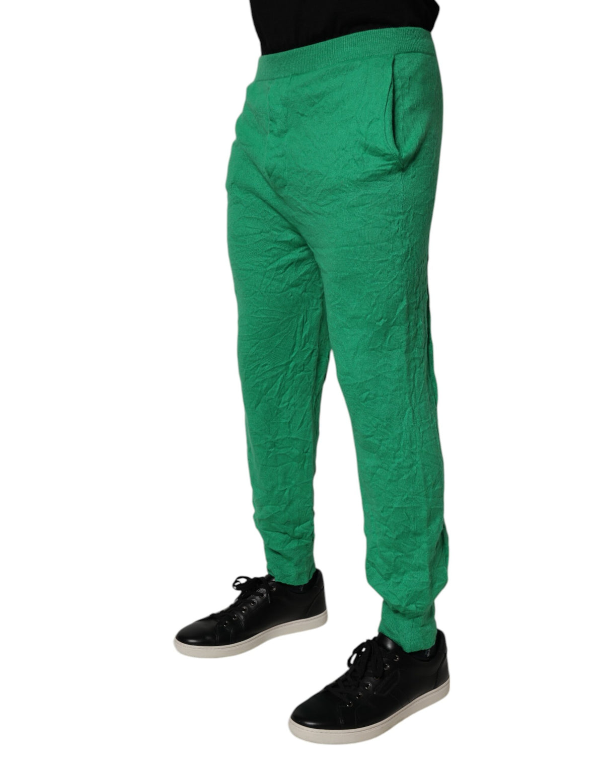 Dsquared² Green Cotton Elastic Waist Men Casual Pants - BrandFit 88