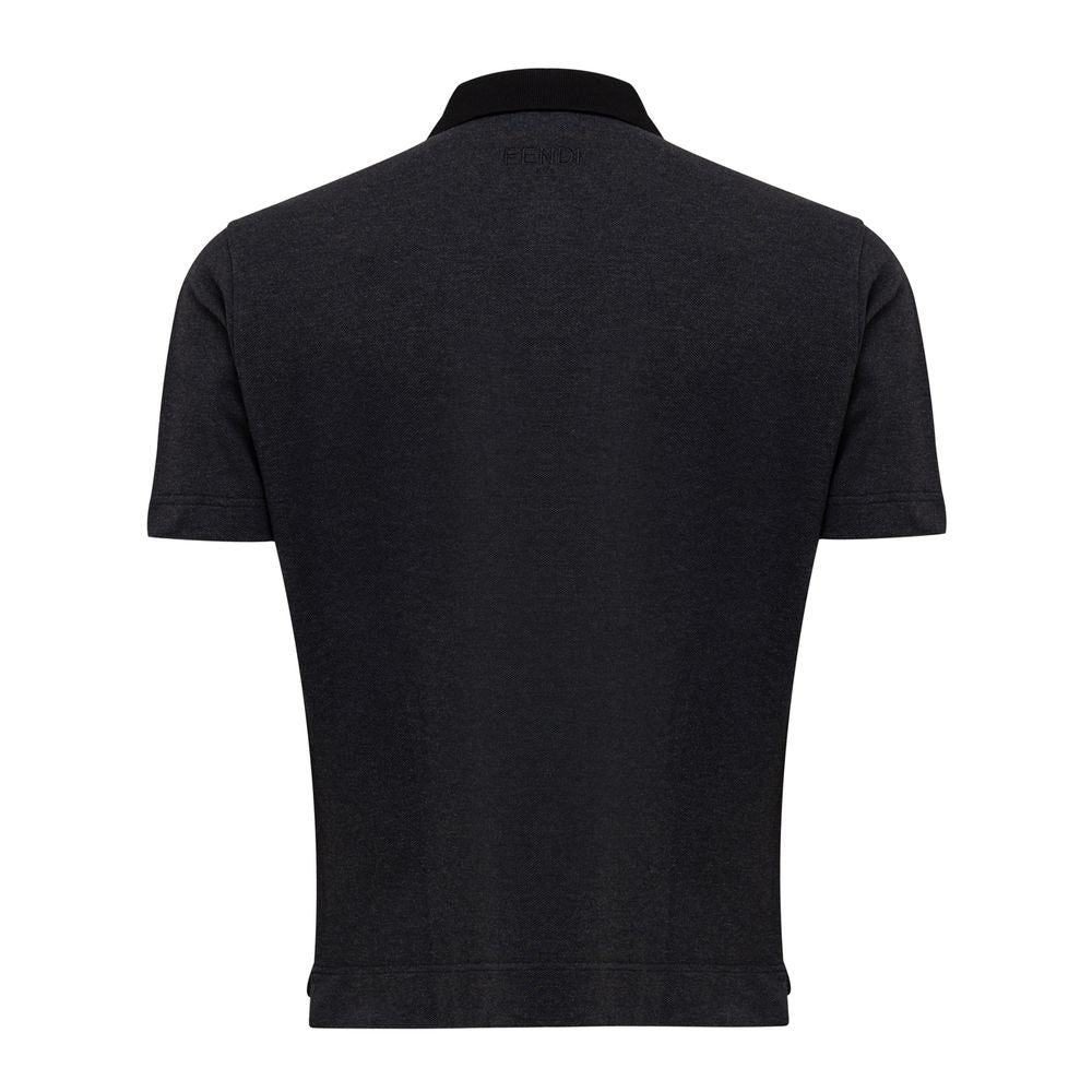 Fendi Black Cotton Polo Shirt - BrandFit 88