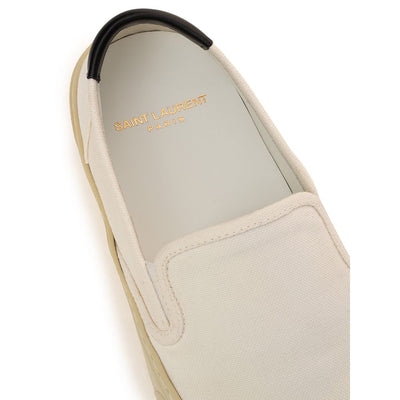 Saint Laurent White Cotton Low Top Sneakers