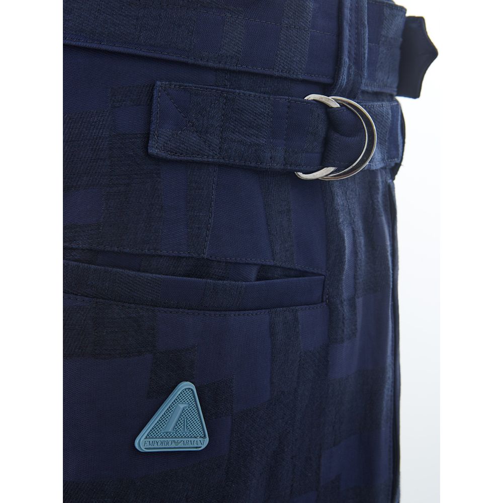 Emporio Armani Blue Linen Casual Pants - BrandFit 88