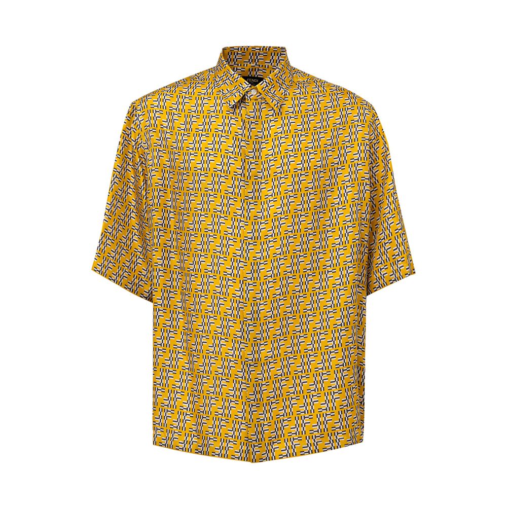 Fendi Yellow Silk Shortsleeve Shirt - BrandFit 88
