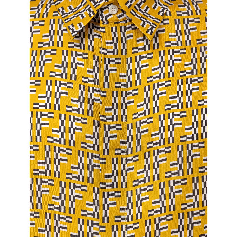 Fendi Yellow Silk Shortsleeve Shirt - BrandFit 88