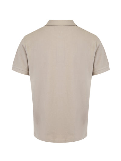 Burberry Pale Stone Cotton Collared Polo Shirt