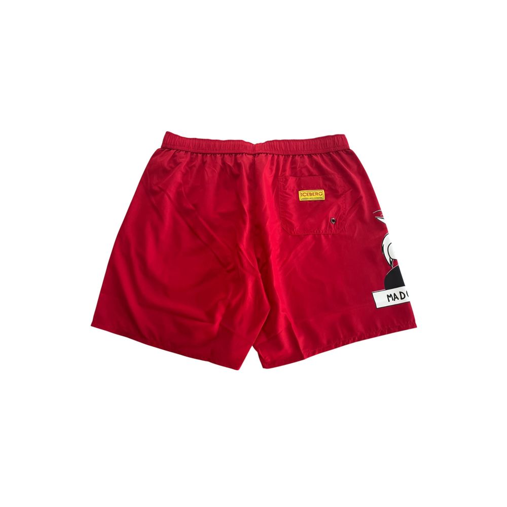Iceberg Red Polyester Men Swim Short
